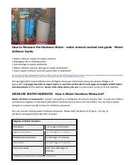 how to measure the hardness water water mineral content test|methods to determine water hardness.